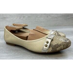 Born Masia Womens Ballet Flat Brown Leather 7 Snake Casual Comfort Travel Work